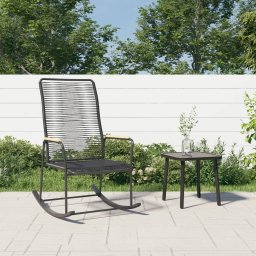 vidaXL fekete PVC rattan kerti hintaszék 59 x 79,5 x 104 cm