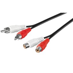 PremiumCord kábel 2x Cinch-2x Cinch, M/F 15m