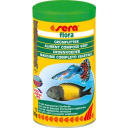 Sera Flora növényi lemezestáplálék spirulinával növényevő halaknak 1000ml