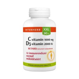 Interherb XXL C-vitamin 1000 mg + D3-vitamin 2000NE retard tabletta 90x