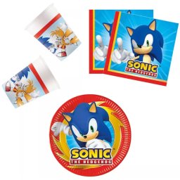 Sonic a sündisznó party szett 36 DARABOS, 20 cm-es tányérral Nr1