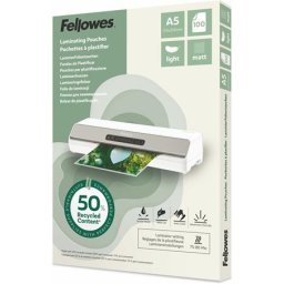 FELLOWES Meleglamináló fólia, 80 mikron, A5, matt, 100 db, FELLOWES "Light"