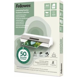 FELLOWES Meleglamináló fólia, 80 mikron, A6, matt, 100 db, FELLOWES "Light"