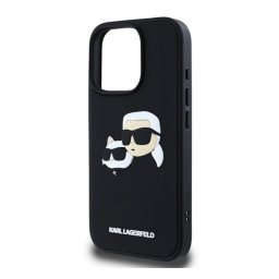 KARL LAGERFELD 3D RUBBER DOUBLE HEADS szilikon telefonvédő (ütésállóság, 3D) FEKETE Apple iPhone 16 Pro Max