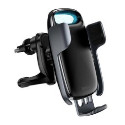 BASEUS MILKY WAY autós tartó (szellőzőre, gravitációs, 15W, wireless, LED jelzés) FEKETE