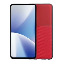 Szilikon telefonvédő (ütésállóság, mágneses, bőr hatású hátlap, csíkos) PIROS Samsung Galaxy S26 Ultra (SM-S948)