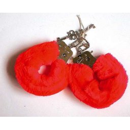 Metal Handcuff with Plush red - bilincs