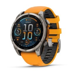 Garmin 010-02904-11 fenix 8 47mm AMOLED Sapphire, titánium, narancs/grafit szilikon szíjjal (ED XD)