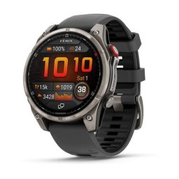 Garmin 010-03198-11 fenix 8 Pro 47mm AMOLED Sapphire Titanium grafit/fekete szilikon szíjjal (ED XD)