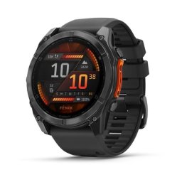 Garmin 010-02905-00 fenix 8 51mm AMOLED, sötétszürke, fekete szilikon szíjjal (ED)