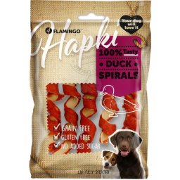 Flamingo Hapki spirál jutalomfalat - kacsa 85 g (5 db spirál)