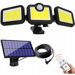 Csomagolás Sérült Extra erős 120 LED-es különálló napelemes reflektor, mozgásérzékelővel, IP65, 2400 mAh