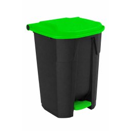 Uctem szelektív hulladékgyűjtő konténer, műanyag, pedálos, fekete/zöld 50L