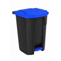 Uctem szelektív hulladékgyűjtő konténer, műanyag, pedálos, fekete/kék 50L