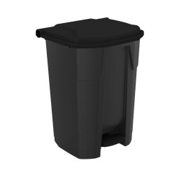 Uctem szelektív hulladékgyűjtő konténer, műanyag, pedálos, fekete/fekete 50L