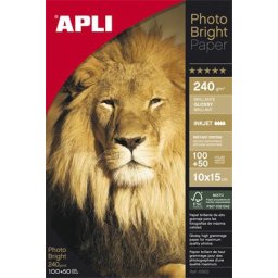 APLI Fotópapír, tintasugaras, 10x15 cm, 240 g, fényes, APLI "Photo Bright"