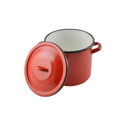 Fazék fedővel 15 liter piros zománcozott 2+39/28