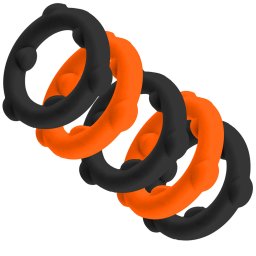 Oxballs - 5-Pack SPINNER Rings Orange / Black péniszgyűrű
