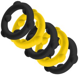 Oxballs - 5-Pack SPINNER Rings Yellow/ Black péniszgyűrű