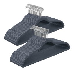 Vállfa szürke velúrral, 20 db