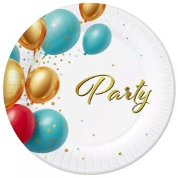Party Balloon papírtányér, party tányér 6 DARABOS, 18 cm FSC Nr2