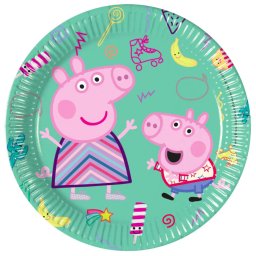 Peppa papírtányér, party tányér 8 DARABOS, 20 cm FSC Nr4
