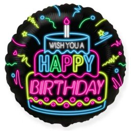 Happy Birthday fólia léggömb, lufi 46 cm (MLG302899) Nr3