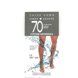 Calze Uomo 70 DEN kompressziós férfi pamut fekete színû 13-17Hgmm utazó térdzokni (G = L méret)