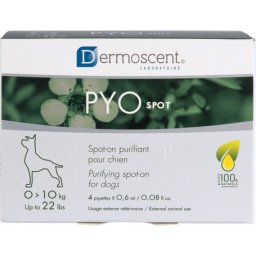 Dermoscent PYOspot 0-10 kg közötti kutyáknak (0.6 ml / pipetta; 4 pipetta / doboz)