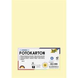 FOLIA Dekorkarton, 2 oldalas, A4, 300 g, 50 lap, FOLIA, szalmasárga