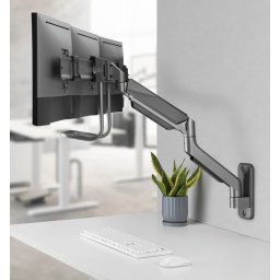 Fali tartó 3 monitorhoz gázrugós ergonómikus 27" szürke Gembird (MA-WA3-01)