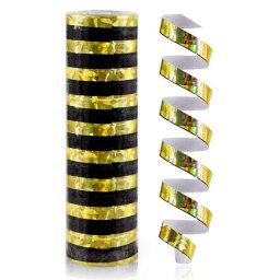 Szerpentin hologramos, fekete-arany, 18 guriga