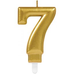 Arany Gold számgyertya, tortagyertya 7-es
