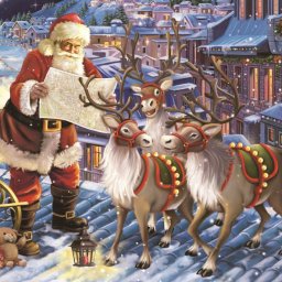 Karácsony Reindeers on Roof szalvéta 20 db-os 33x33 cm
