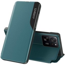 Xiaomi Redmi Note 14 4G (Global), Oldalra nyíló tok, stand, hívás mutatóval, Wooze FashionBook, zöld