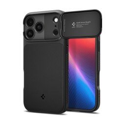 SPIGEN OPTIK ARMOR MAG szilikon telefonvédő (kameravédő, MagSafe) FEKETE Apple iPhone 17 Pro Max