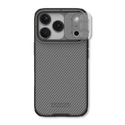 NILLKIN CAMSHIELD PRO szilikon telefonvédő (ütésállóság, kameravédő, csíkos) ÁTLÁTSZÓ/FEKETE Apple iPhone 17 Pro