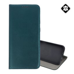 Tok álló, valódi bőr (FLIP, oldalra nyíló, asztali tartó) SÖTÉTZÖLD Xiaomi 15T