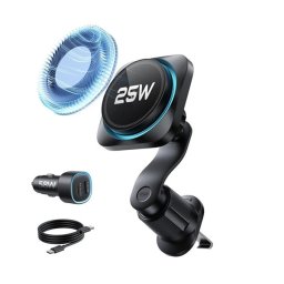 ESR OMNILOCK CRY0BOOST autós tartó (szellőzőre, mágneses, LED, 25W, wireless, gyorstöltő, Qi2 + autós töltő) FEKETE Apple iPhone 12, iPhone 12 Pro, iPhone 12 Pro Max