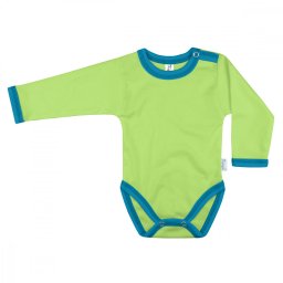 Kynga kivizöld-azúrkék hosszú ujjú baba body 62-98