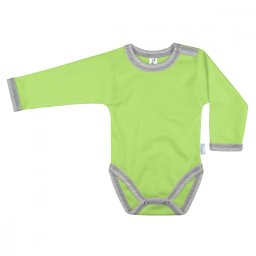 Kynga kivizöld-melírszürke hosszú ujjú baba body 62-98 - KIFUTÓ SZÍN, UTOLSÓ DARABOK!