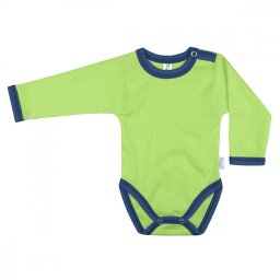 Kynga kivizöld-sötétkék hosszú ujjú baba body 62-98