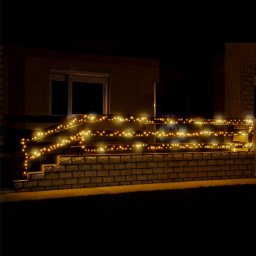 LED-es sziporkázó fényfüzér, 200 LED, melegfehér, állófényű, kültéri, 5m