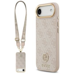 tok Guess 4G Strass Logo & Big Strap fém gombok MagSafe iPhone Air rózsaszín
