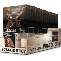 Leonardo bárányhús extra tépett marhahússal alutasakos macskaeledel (16 x 70 g) 1.12kg