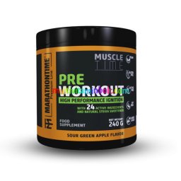 Pre Workout Edzés Előtti Energizáló Steviával és 24 értékes összetevővel - zöldalma ízben - Marathontime
