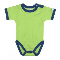 Kynga kivizöld-sötétkék rövid ujjú baba body 80