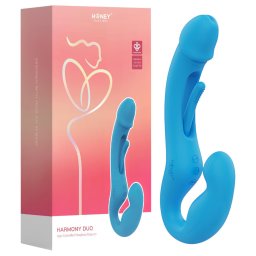 Honey Play Box Harmony Duo - App-vezérelt felcsatolható nyelves vibrátor (kék)