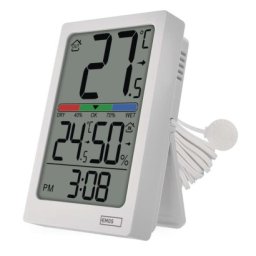 Digitális hőmérő páratartalom-mérővel, vezetékes érzékelővel, ébresztőórával E0558P