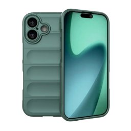 Szilikon telefonvédő (ütésállóság, kameravédő, 3D) SÖTÉTZÖLD Apple iPhone 17